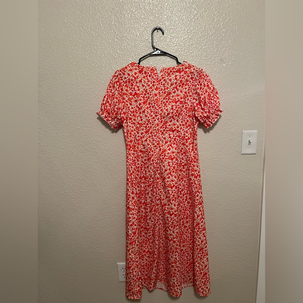 Misslook long orange flower patterned dress